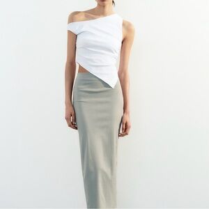 NWT Asymmetrical Ruched Off Shoulder Zara top